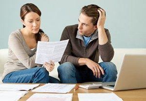 couple looking over paperwork