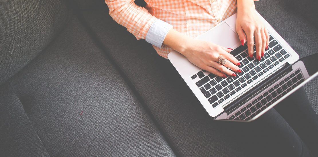 woman using laptop