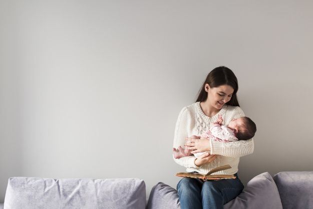 woman holding a baby